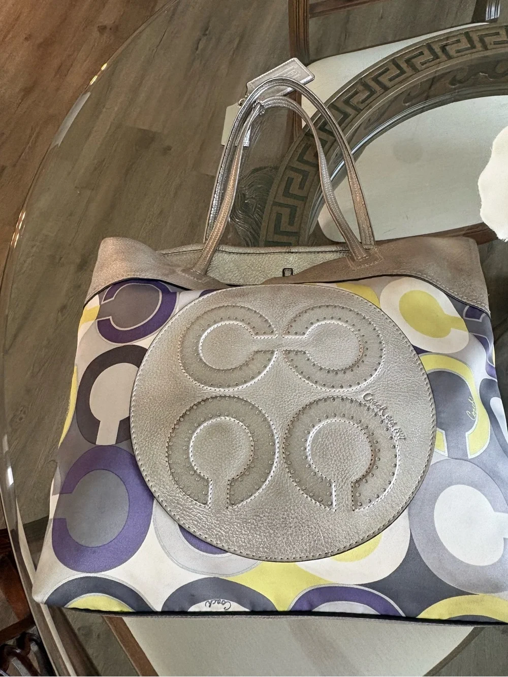 💜💚COACH JULIA OP ART SIGNATURE TOTE/SHOULDER BAG!💜💚